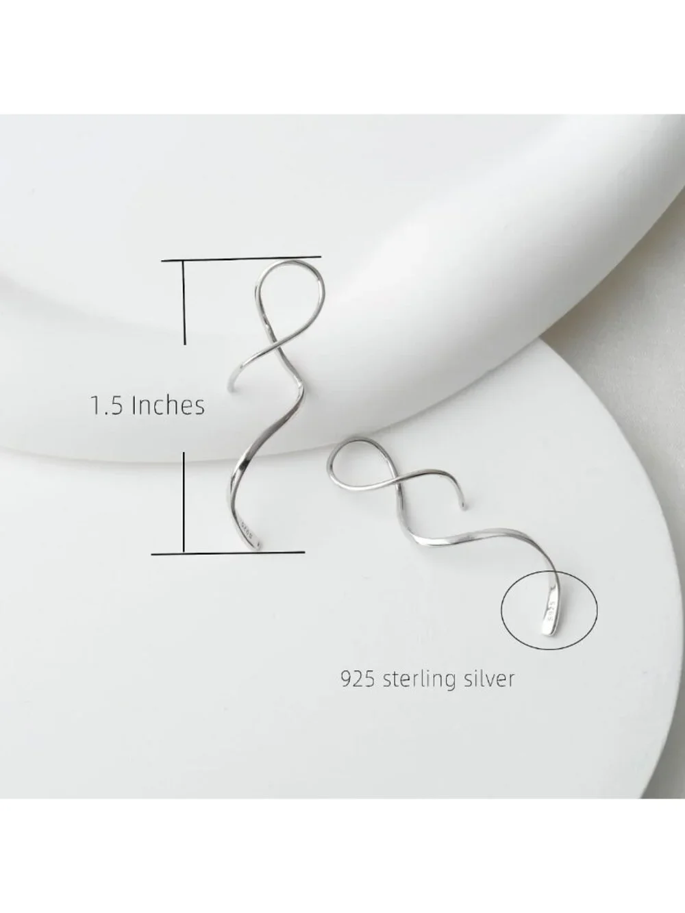 Handmade 925 Sterling Silver Spiral Threader Earrings | Elegant Pull Through